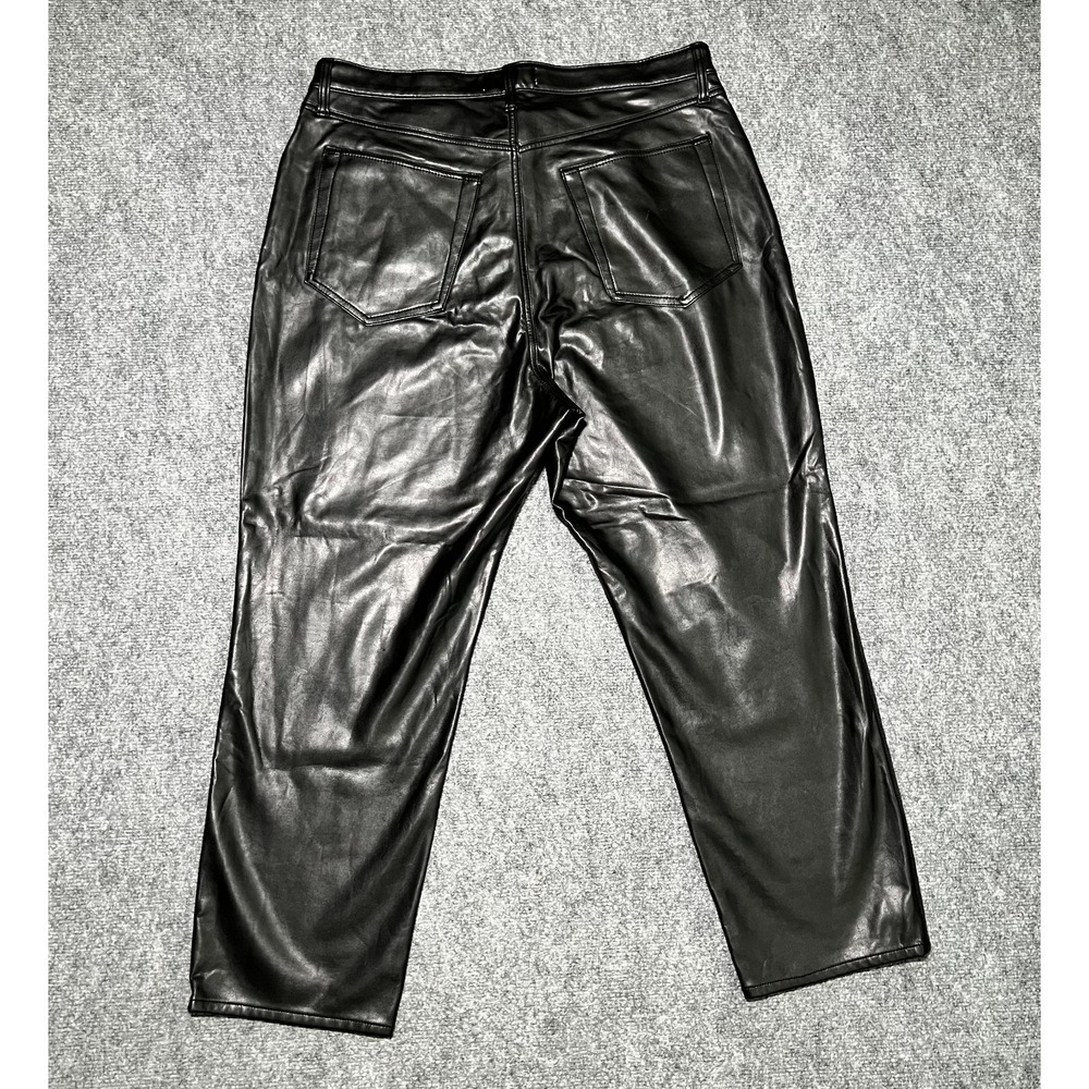 Abercrombie & Fitch‎ Ultra High Rise Ankle Straight Jeans Faux Leather 34/18R - Picture 11 of 12